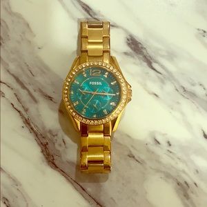 Fossil Women’s Riley Gold Tone Watch